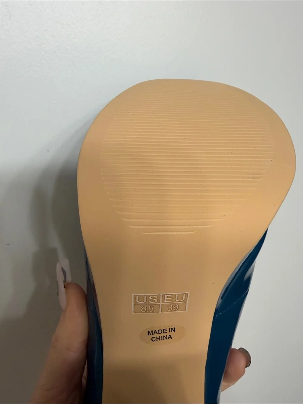 Women's Platform Shoes in Teal Patent - Unbranded